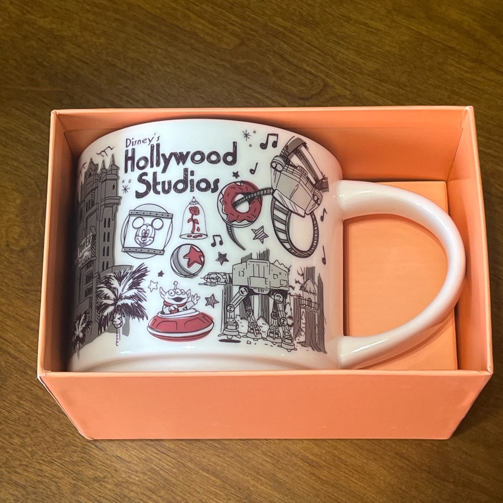 Hollywood Studio Disney Parks White mug from Starbucks Been Pin Drop Collection